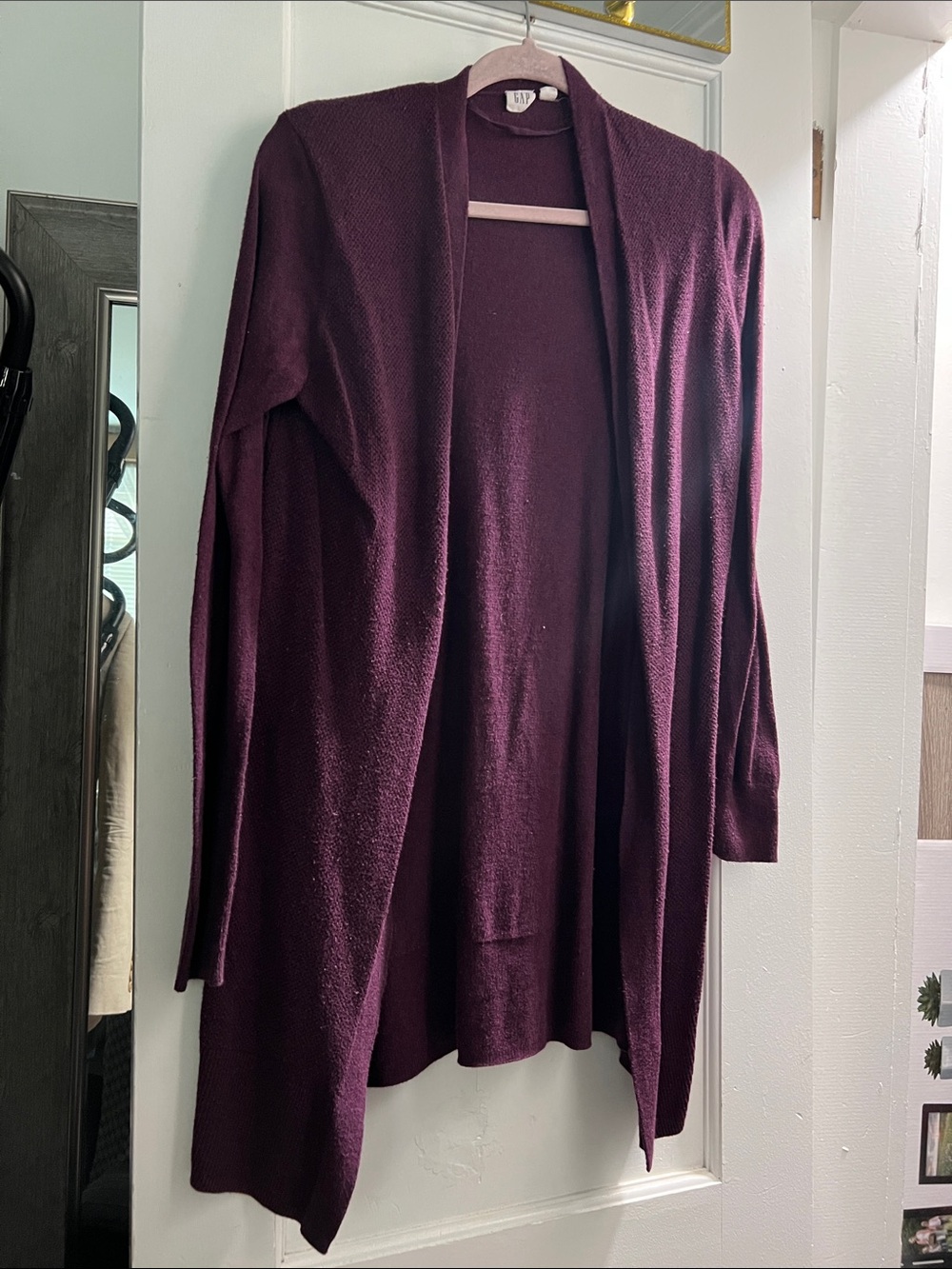 Women's Open-Front Cardigan Sweater - Plum